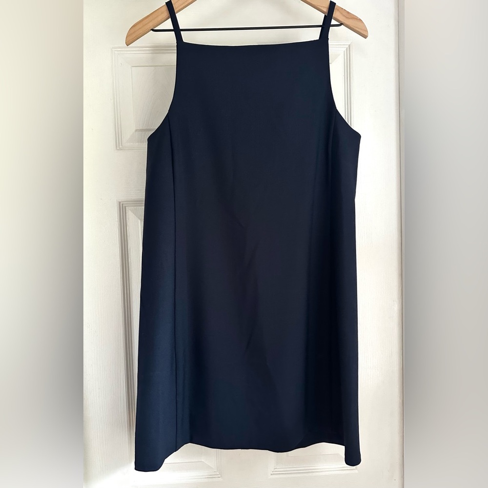 Madewell High Neck Button Up Mini Dress Navy Blue NWT Size 4 - Picture 3 of 9